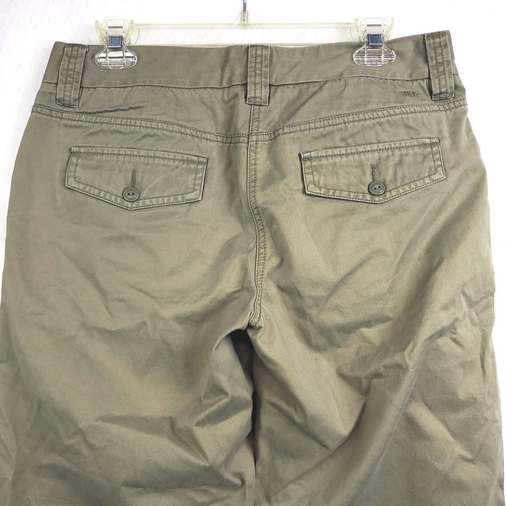 Tommy Hilfiger Cropped Lowrise Wide Leg Pants Khaki Green Chino Women's Size 8 - Picture 4 of 7